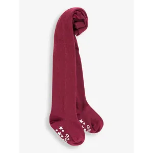 JoJo Maman Bebe Plain Cotton Rich Tights - Berry