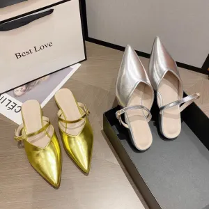 Kai Metallic Slip On Mules