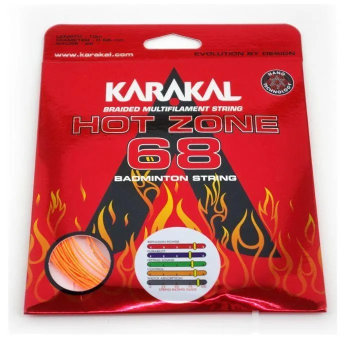 Karakal Hot Zone 68 Badminton String 0.68mm (10m) - Orange