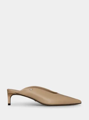KATY BEIGE LEATHER MULES SLIPPERS