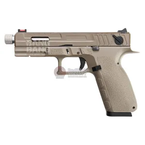 KJ Works KP-13F Full Auto Metal Slide Co2 Pistol (w/ Thread Barrel & Cap) - TAN