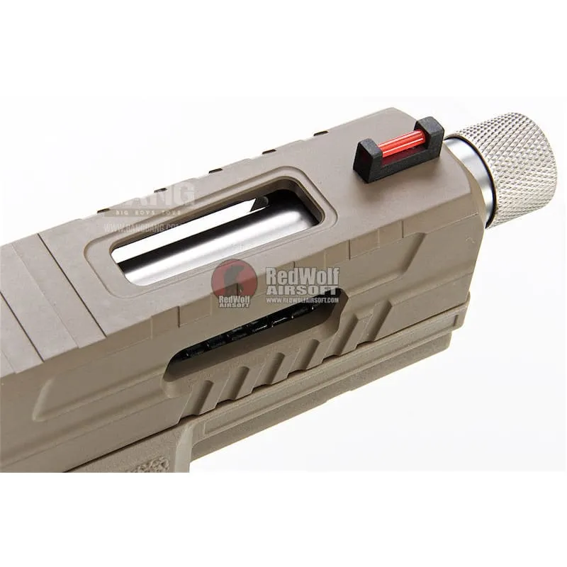 KJ Works KP-13F Full Auto Metal Slide Co2 Pistol (w/ Thread Barrel & Cap) - TAN