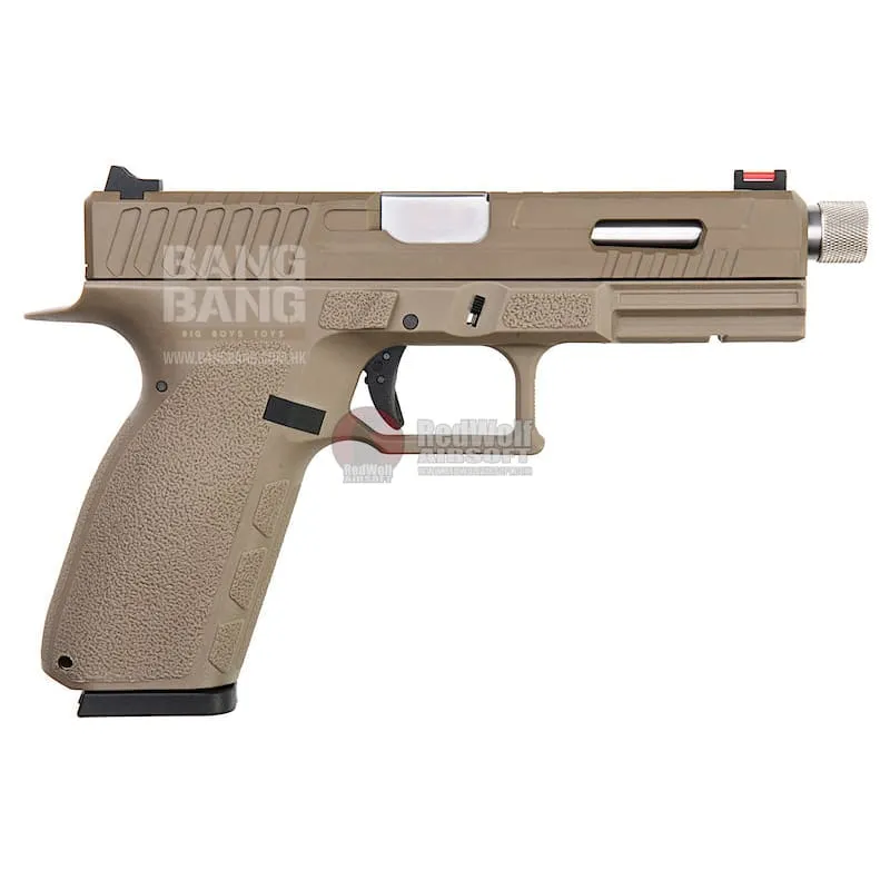 KJ Works KP-13F Full Auto Metal Slide Co2 Pistol (w/ Thread Barrel & Cap) - TAN