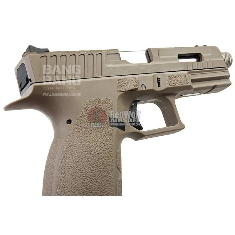 KJ Works KP-13F Full Auto Metal Slide Co2 Pistol (w/ Thread Barrel & Cap) - TAN