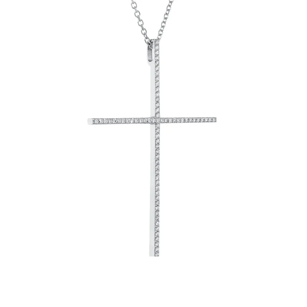 Large Thin Cross with Diamonds