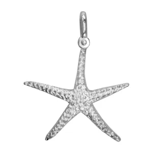 Large Thin Starfish Charm in Sterling Silver