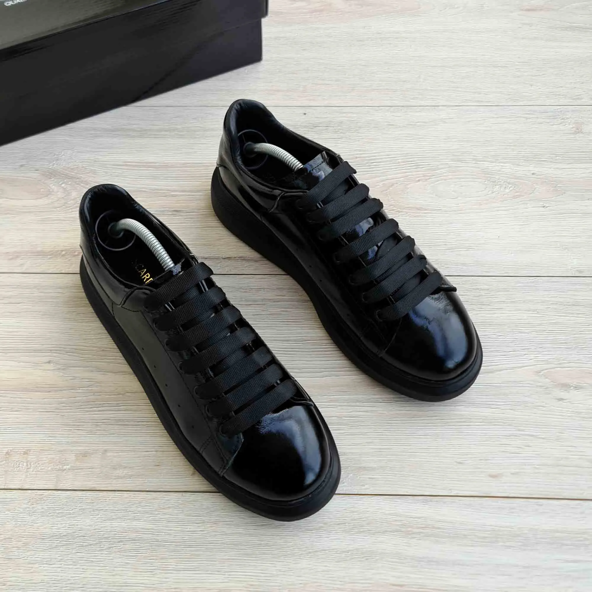 Lift Black Soft Genuine Leather Sneakers | Platform High Sole