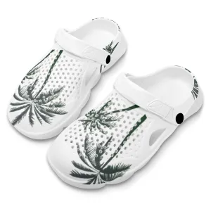 Lightweight Green Palm Trees Silhouette Graphic Hollow Beach Sandals