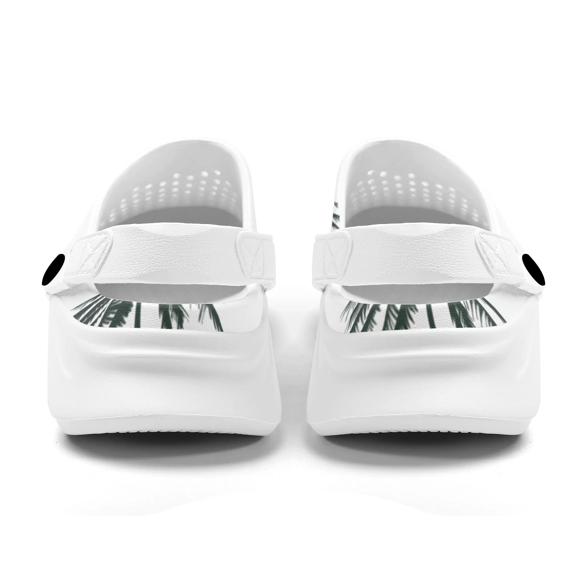 Lightweight Green Palm Trees Silhouette Graphic Hollow Beach Sandals