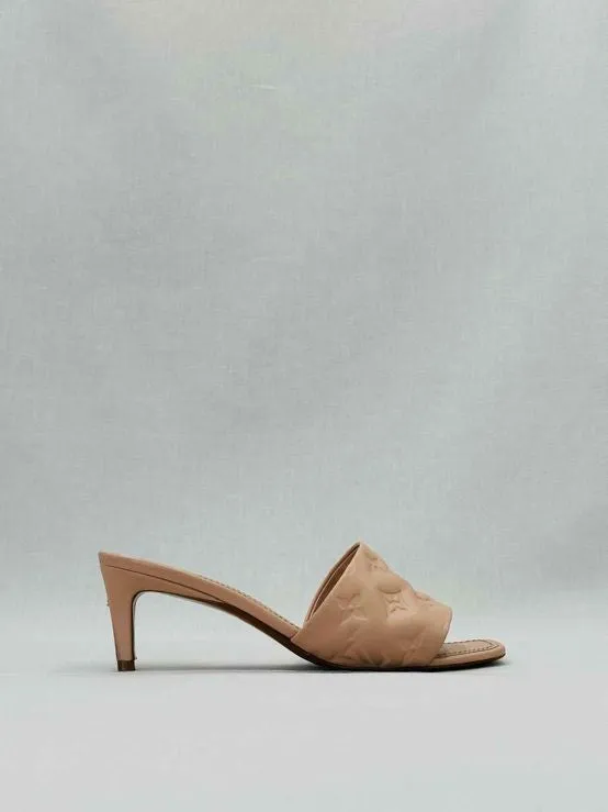 LOUIS VUITTON Revival Pink Monogram Mules 38