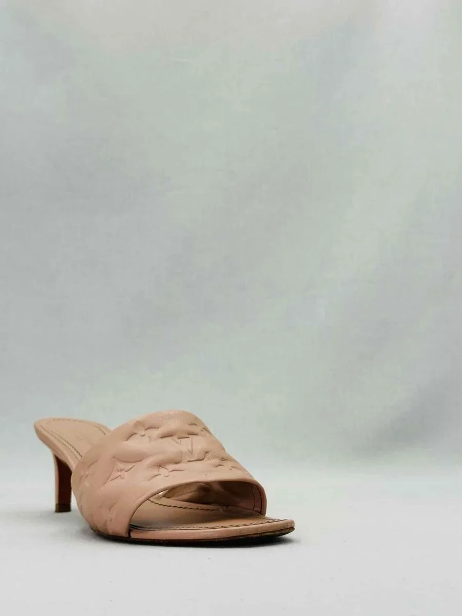 LOUIS VUITTON Revival Pink Monogram Mules 38