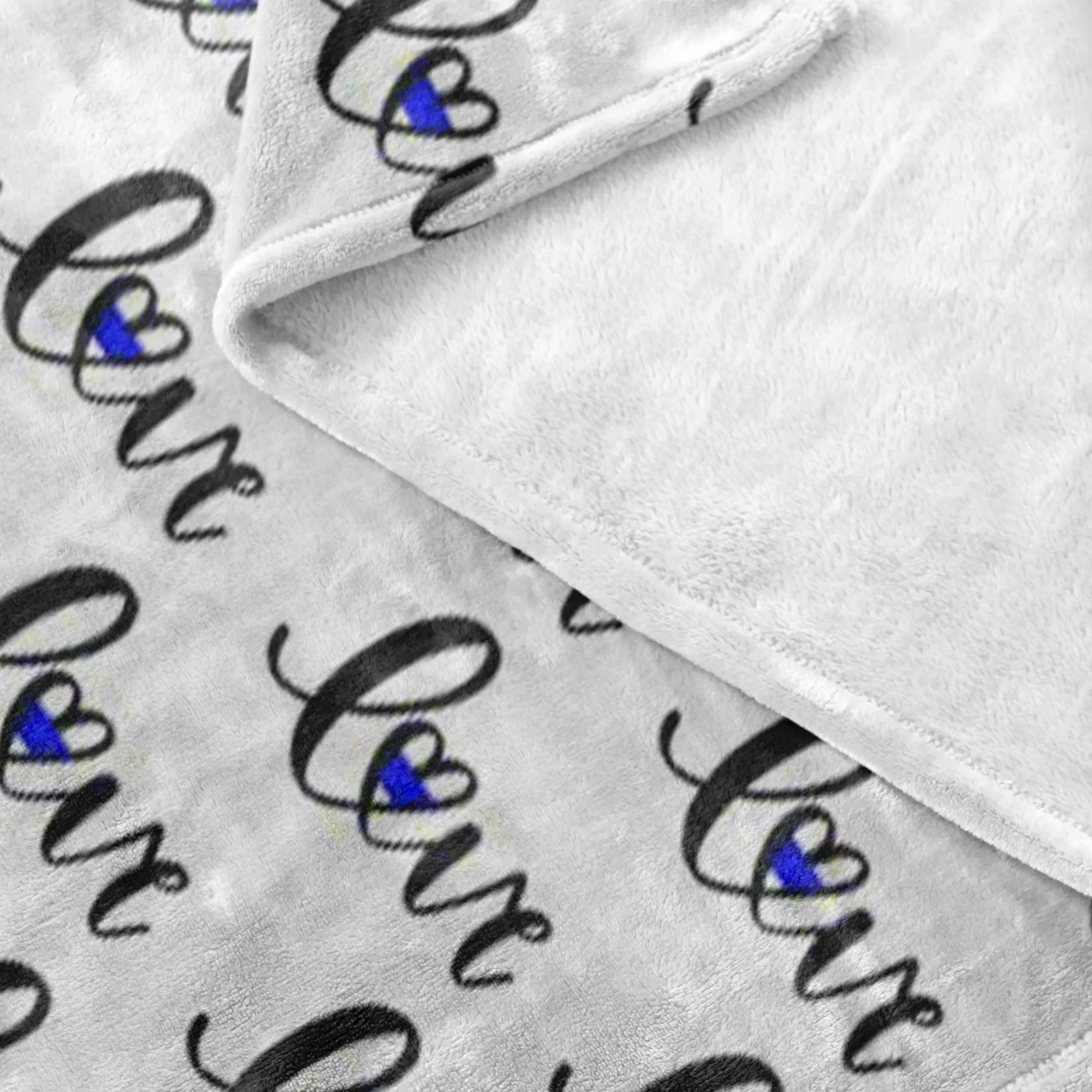 Lowercase Love Script © Thin Blue Line Fleece Blanket