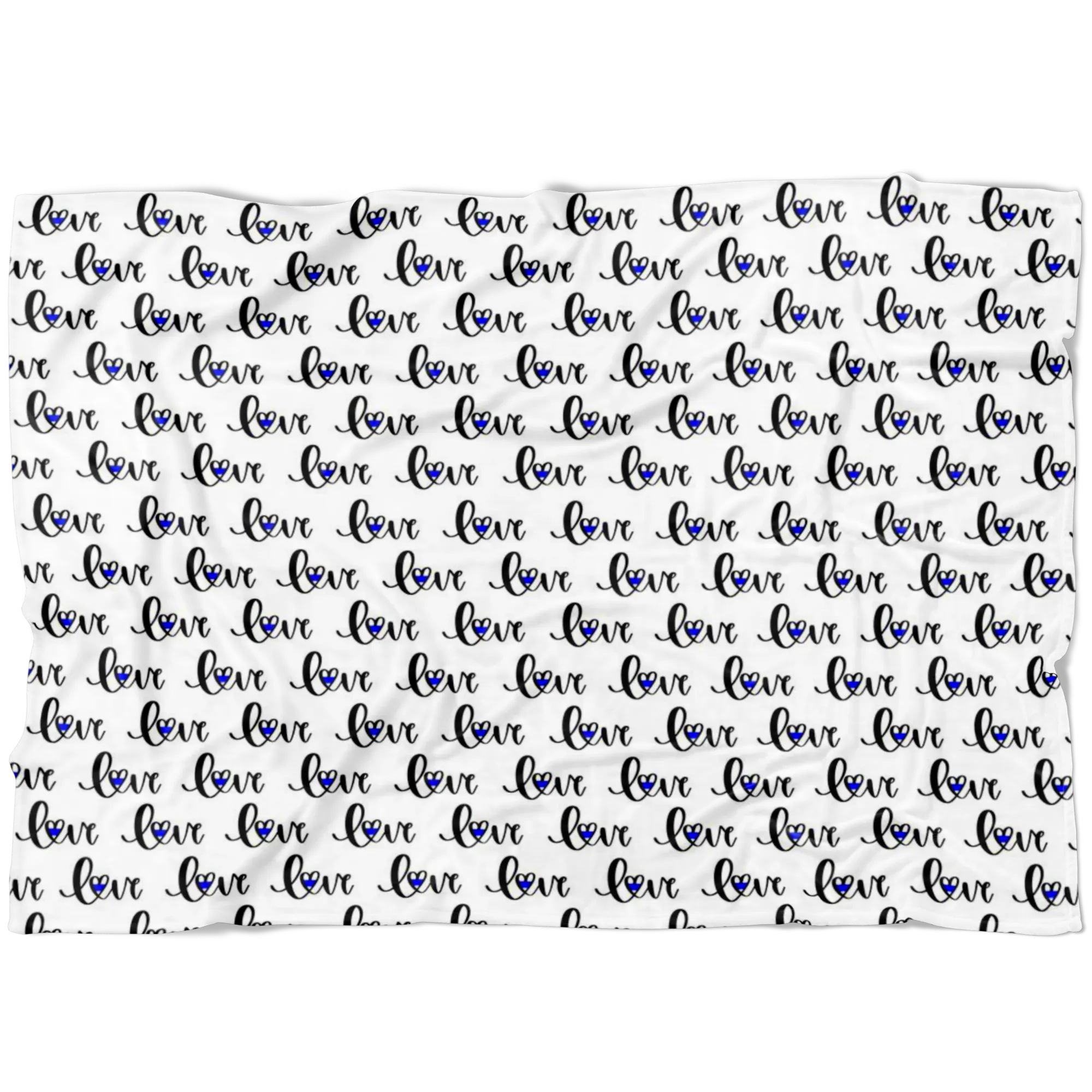 Lowercase Love Script © Thin Blue Line Fleece Blanket