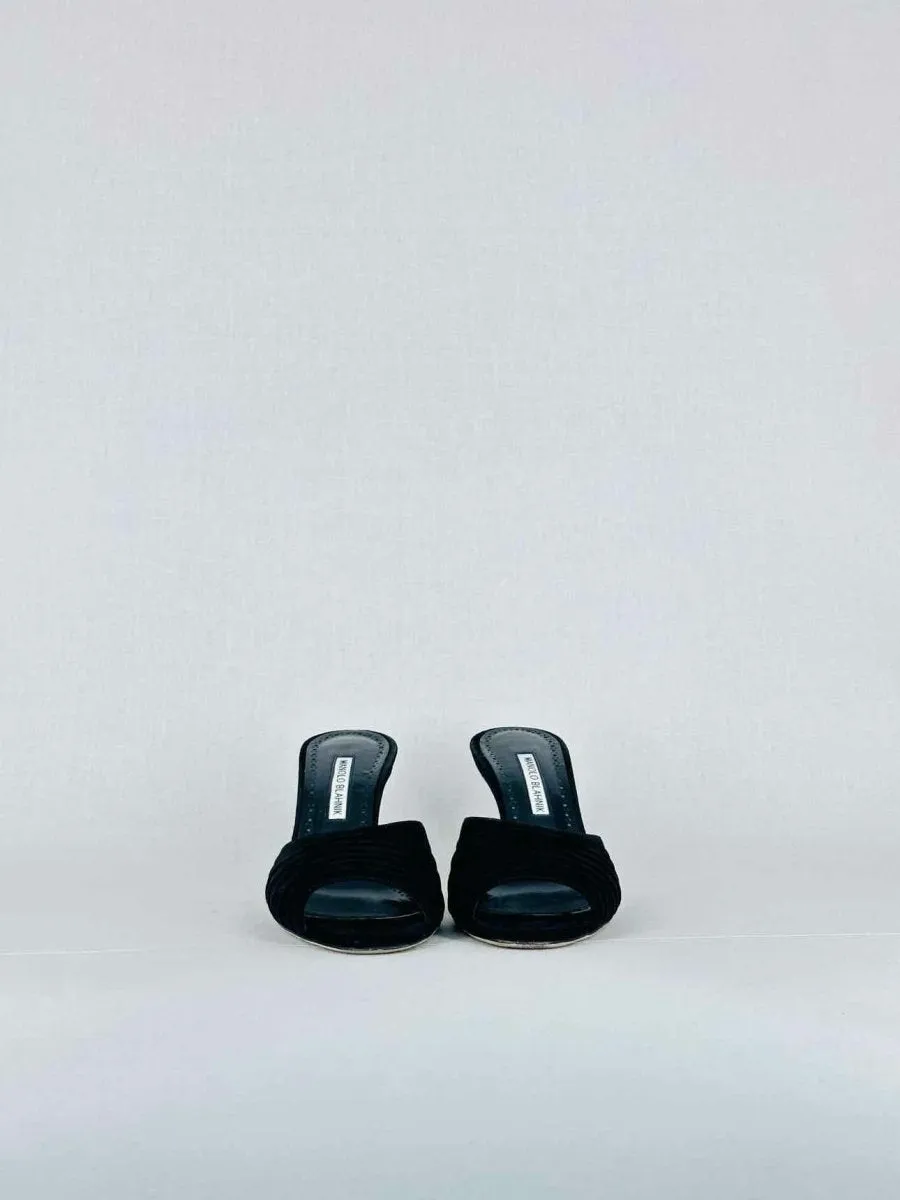 MANOLO BLAHNIK Pirua Black Mules 38