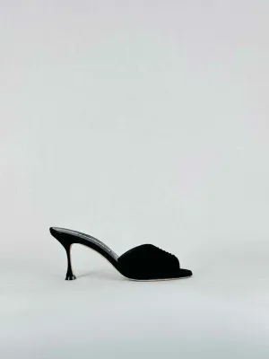 MANOLO BLAHNIK Pirua Black Mules 38