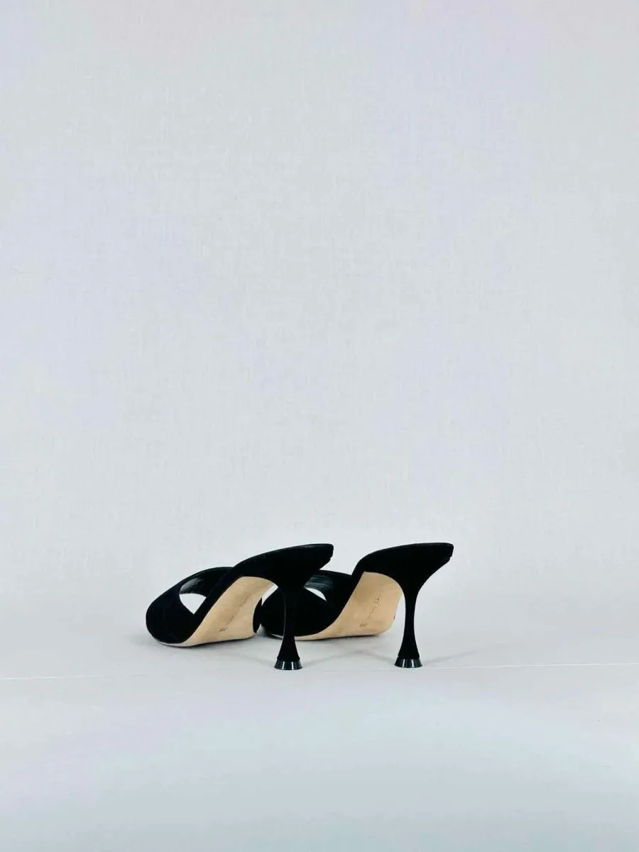 MANOLO BLAHNIK Pirua Black Mules 38