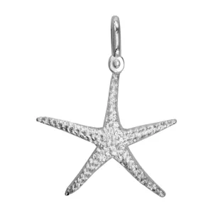 Medium Thin Starfish Charm in Sterling Silver