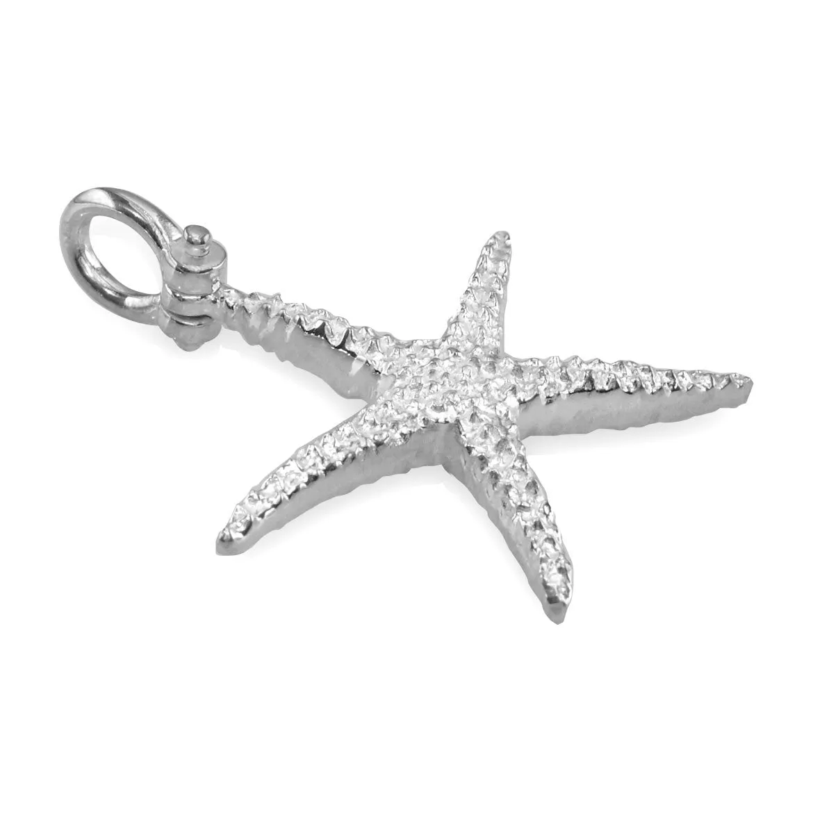 Medium Thin Starfish Charm in Sterling Silver