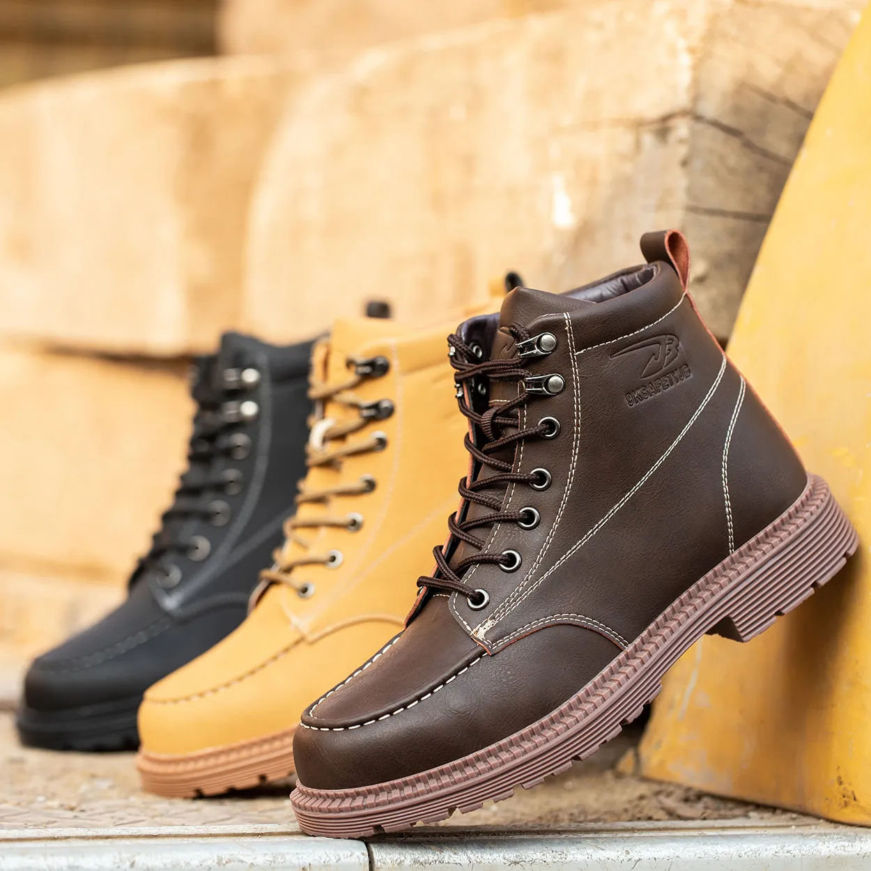 Men's Microfiber Leather Safety Shoes Men's Work Shoes