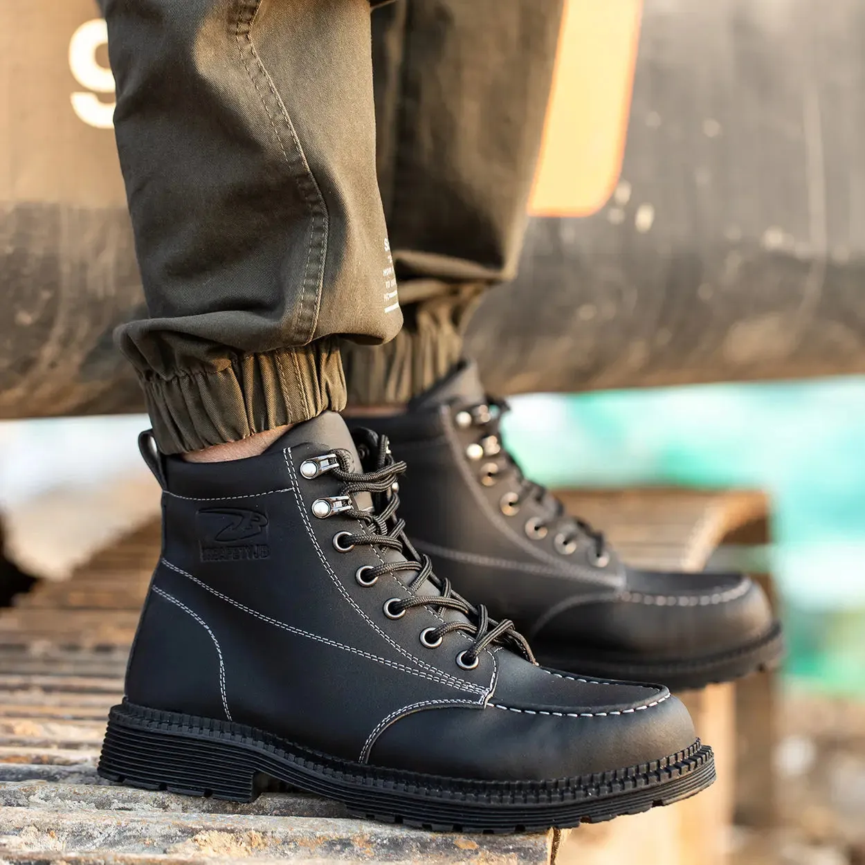 Men's Microfiber Leather Safety Shoes Men's Work Shoes
