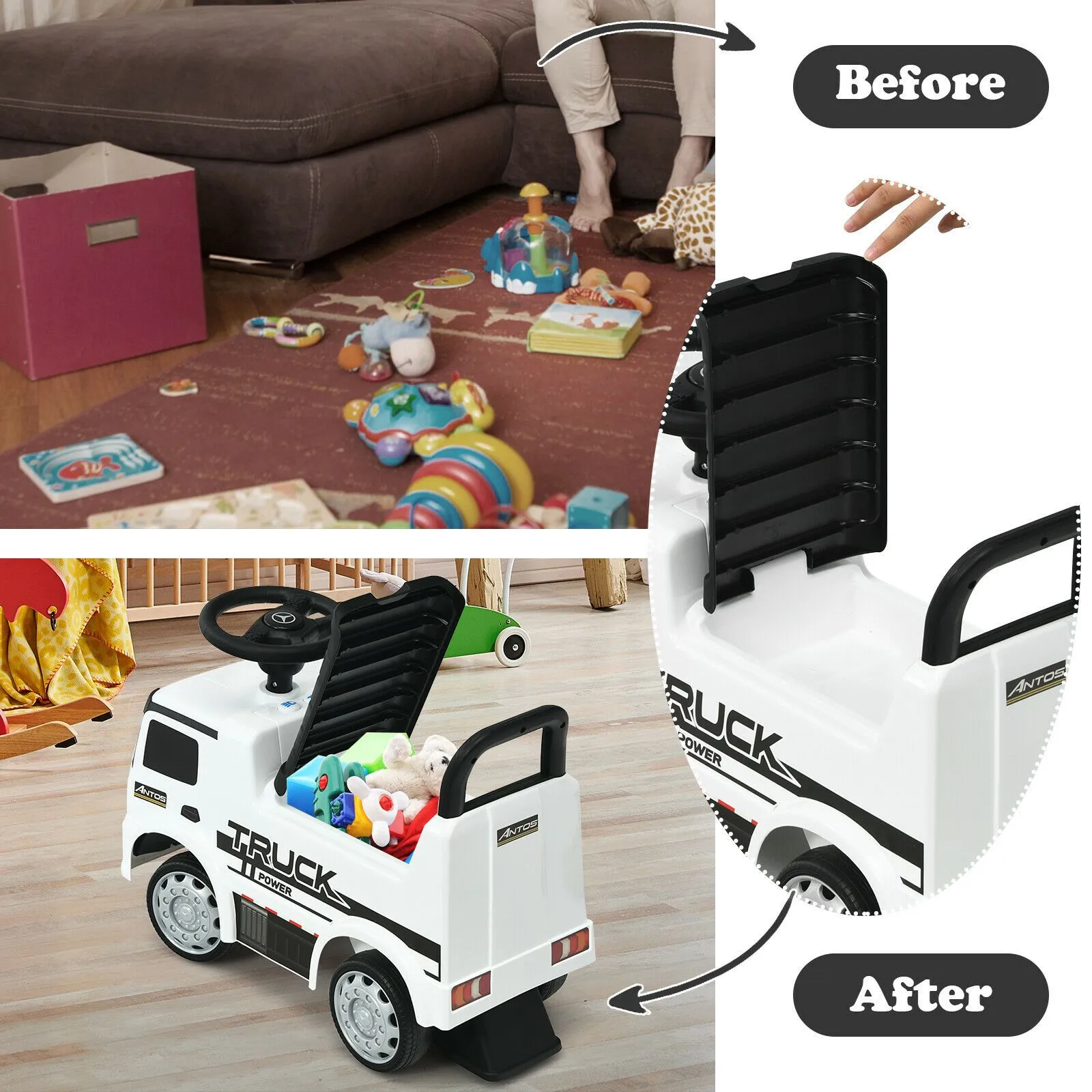 Mercedes Benz Ride-On Play Truck | Kids Ride On | Push Along Car | Baby Walker