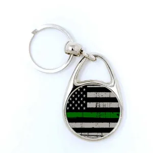 Military Thin Green Line Keychain