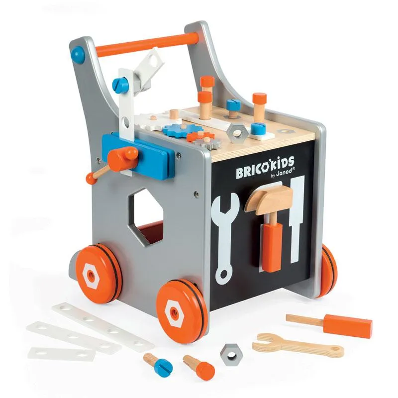 Montessori 2-in-1 Baby Walker &  Workbench | Childs Tool Set | Childrens Tool Kit | 18m 