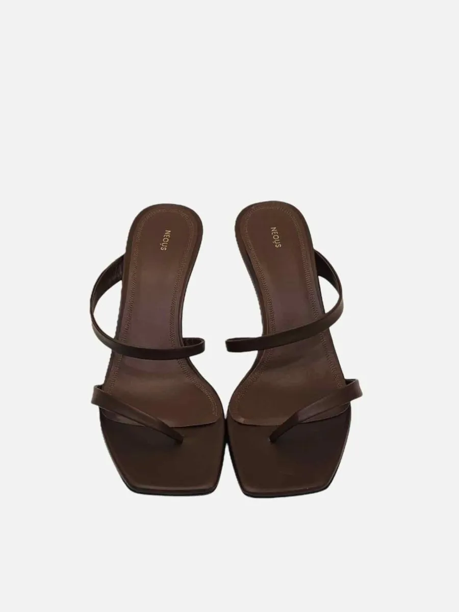 NEOUS Slim Strap Brown Mules 39.5