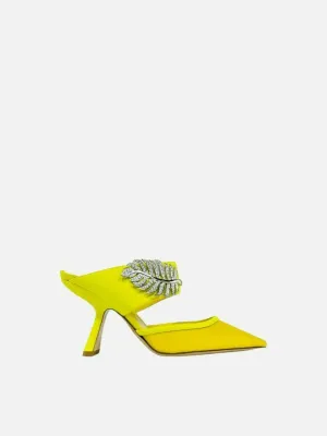 NICHOLAS KIRKWOOD Monstera Neon Yellow Mules 36