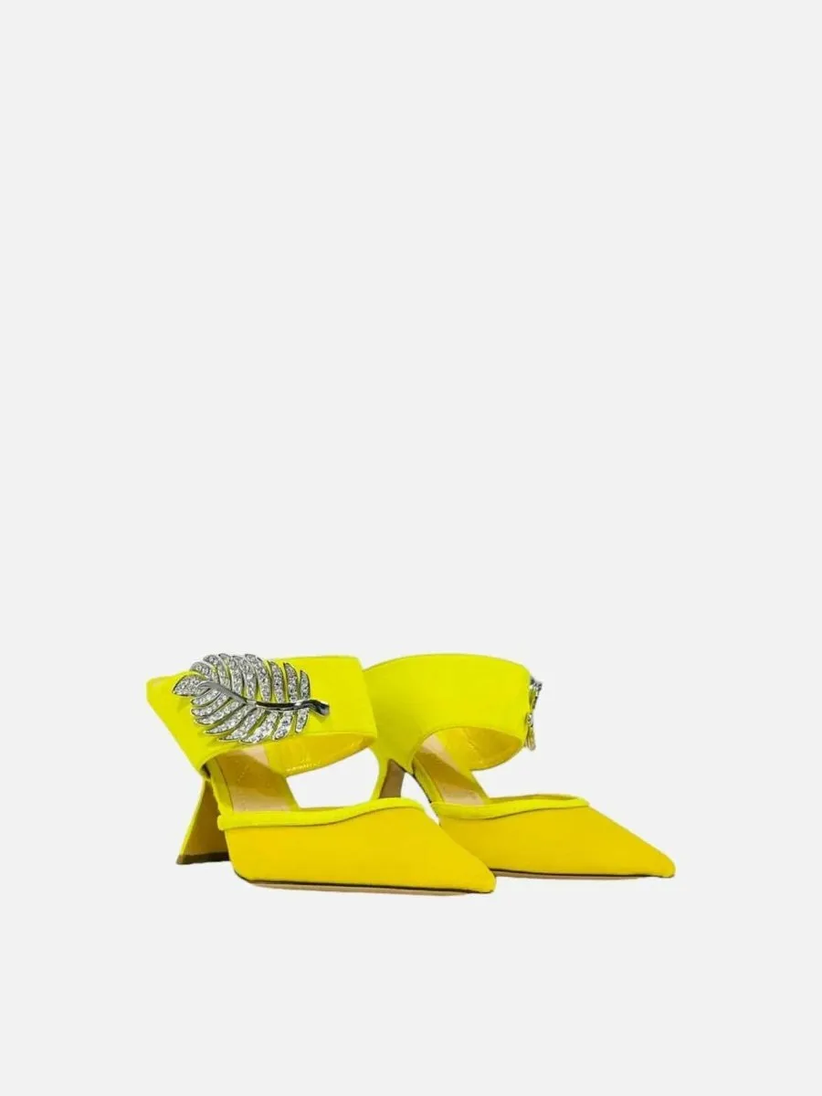 NICHOLAS KIRKWOOD Monstera Neon Yellow Mules 36