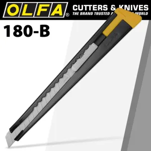 OLFA® Cutter: 9mm BLACK STEEL SNAP OFF (CTR 180B)