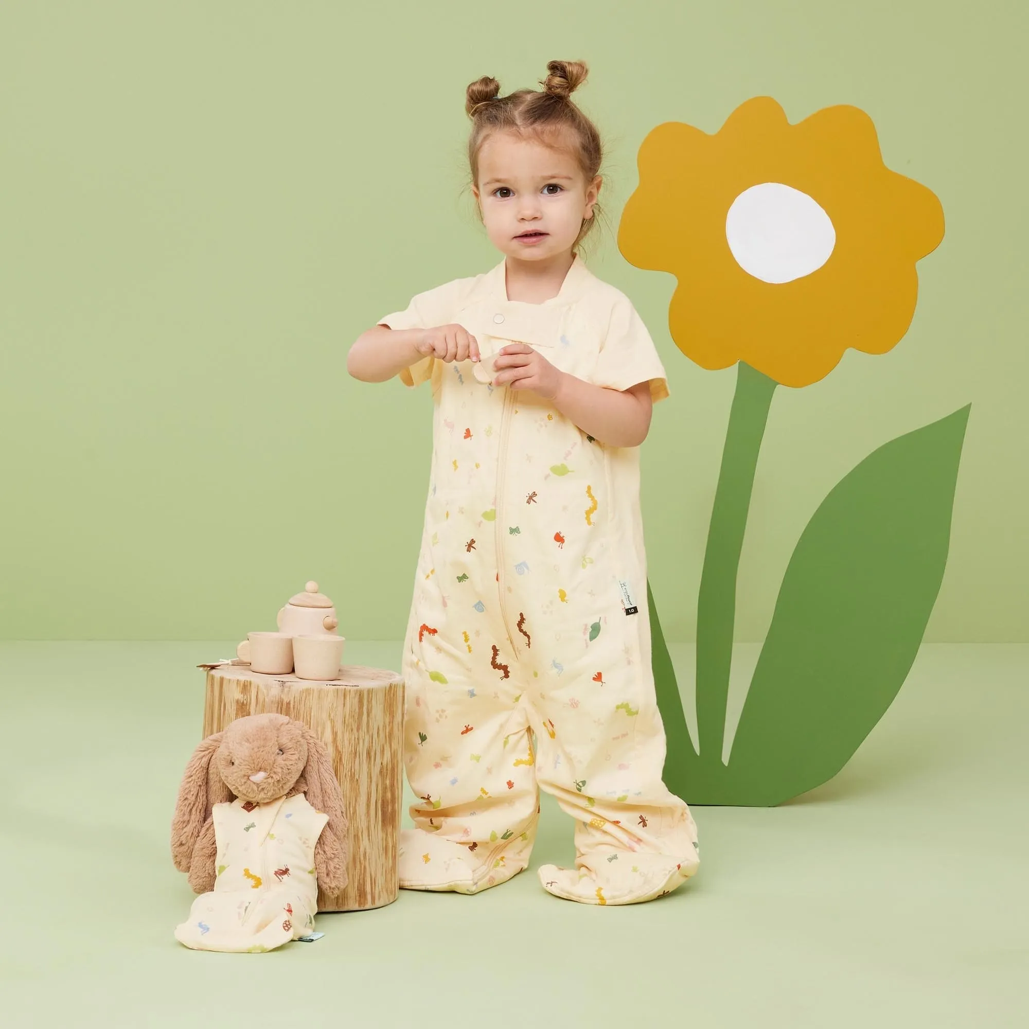 Organic All Year Short Sleeved 2 in 1 Sleeping Suit Bag - Critters