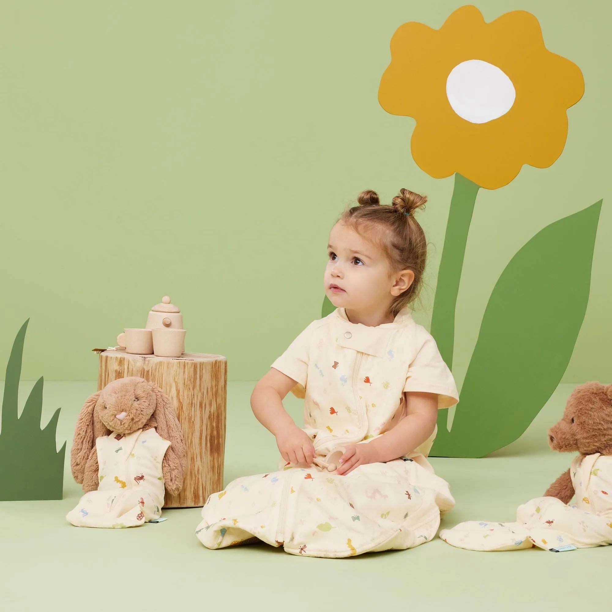 Organic All Year Short Sleeved 2 in 1 Sleeping Suit Bag - Critters