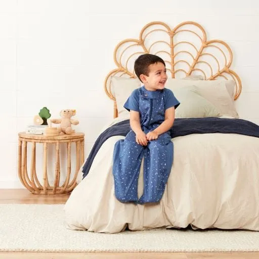 Organic All Year Short Sleeved 2 in 1 Sleeping Suit Bag - Night Sky