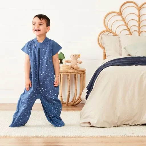 Organic All Year Short Sleeved 2 in 1 Sleeping Suit Bag - Night Sky