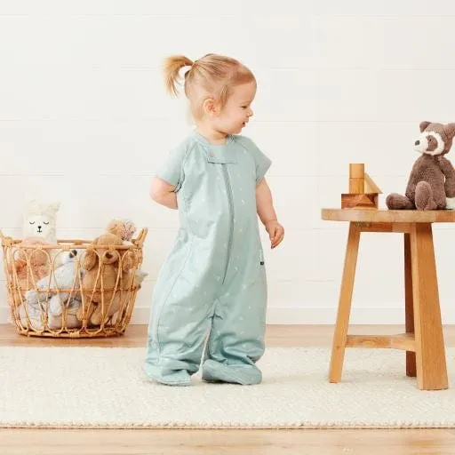 Organic All Year Short Sleeved 2 in 1 Sleeping Suit Bag - Sage