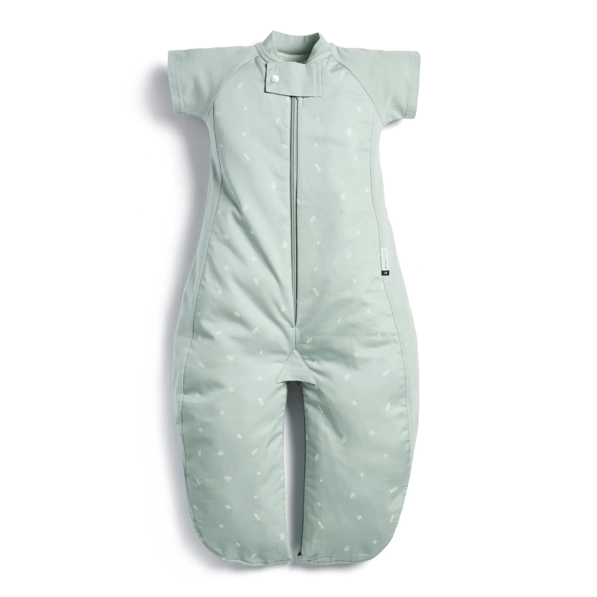 Organic All Year Short Sleeved 2 in 1 Sleeping Suit Bag - Sage