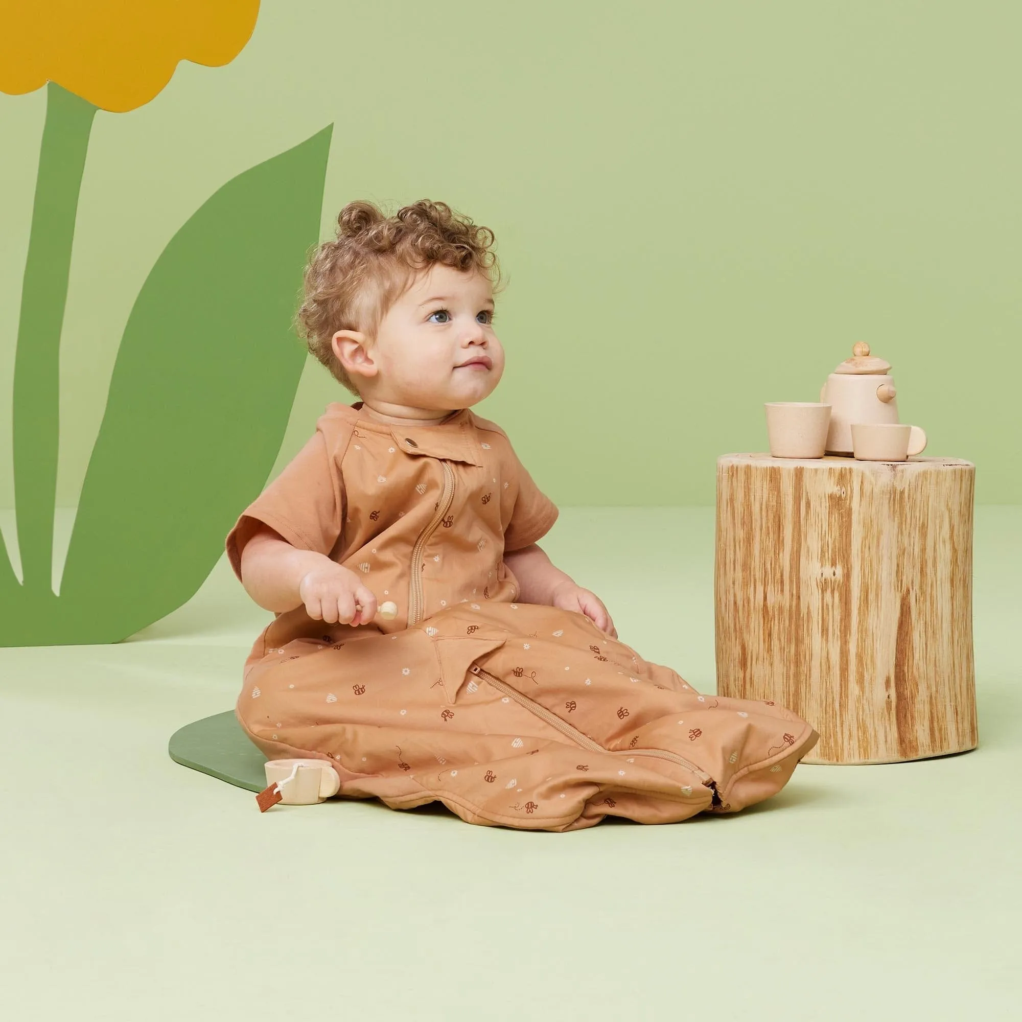 Organic All Year Short Sleeved 2 in 1 Sleeping Suit Bag