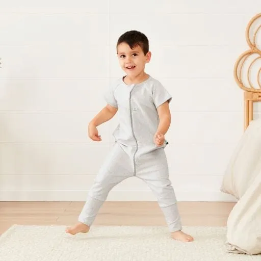 Organic Summer Long Sleeved Sleep Onesie - Grey Marle