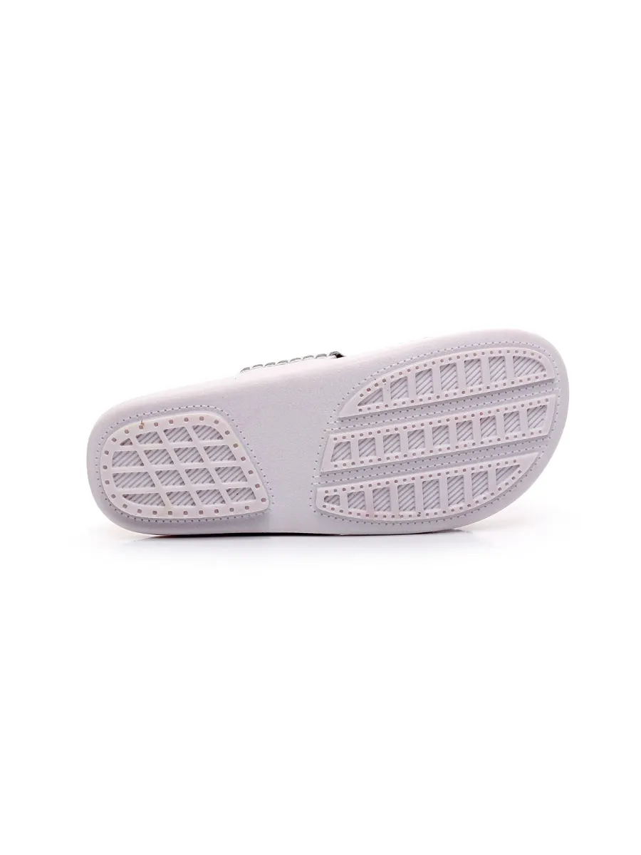 Perforated Cut-Out Genuine Leather Mule - White