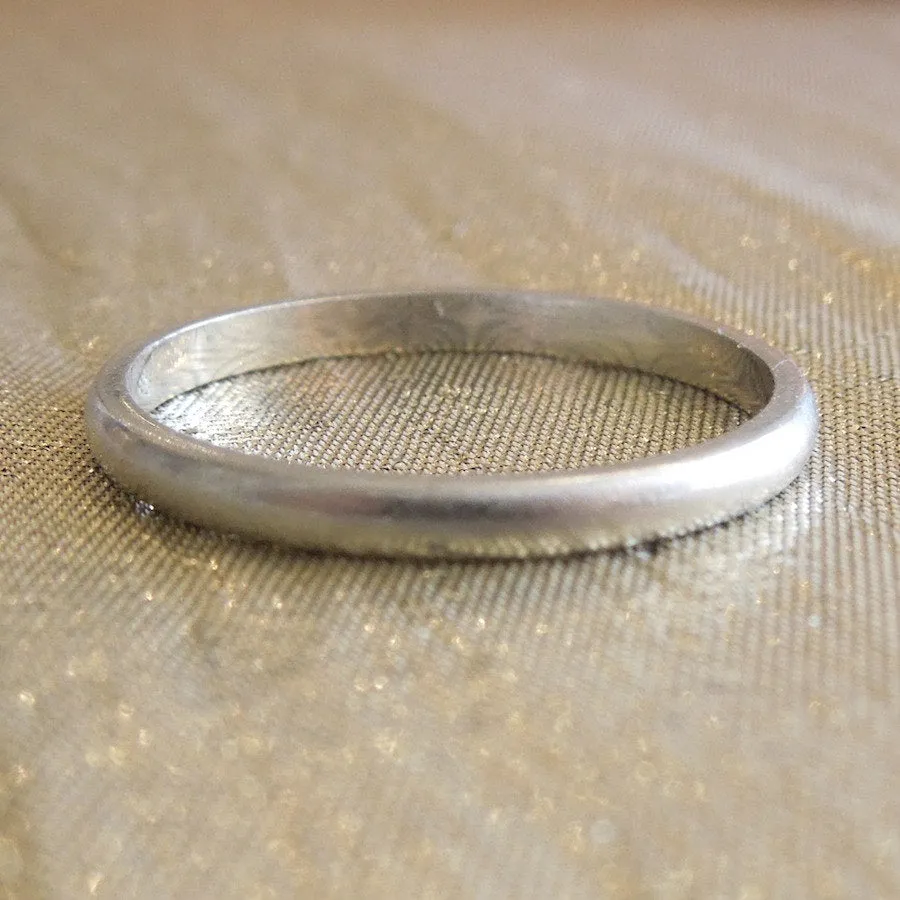 Platinum Half Round 2mm Wedding Band