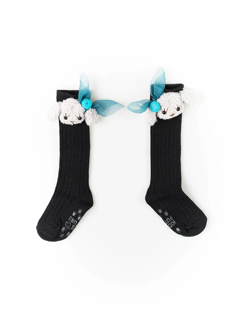 Puppy Knee Socks Black