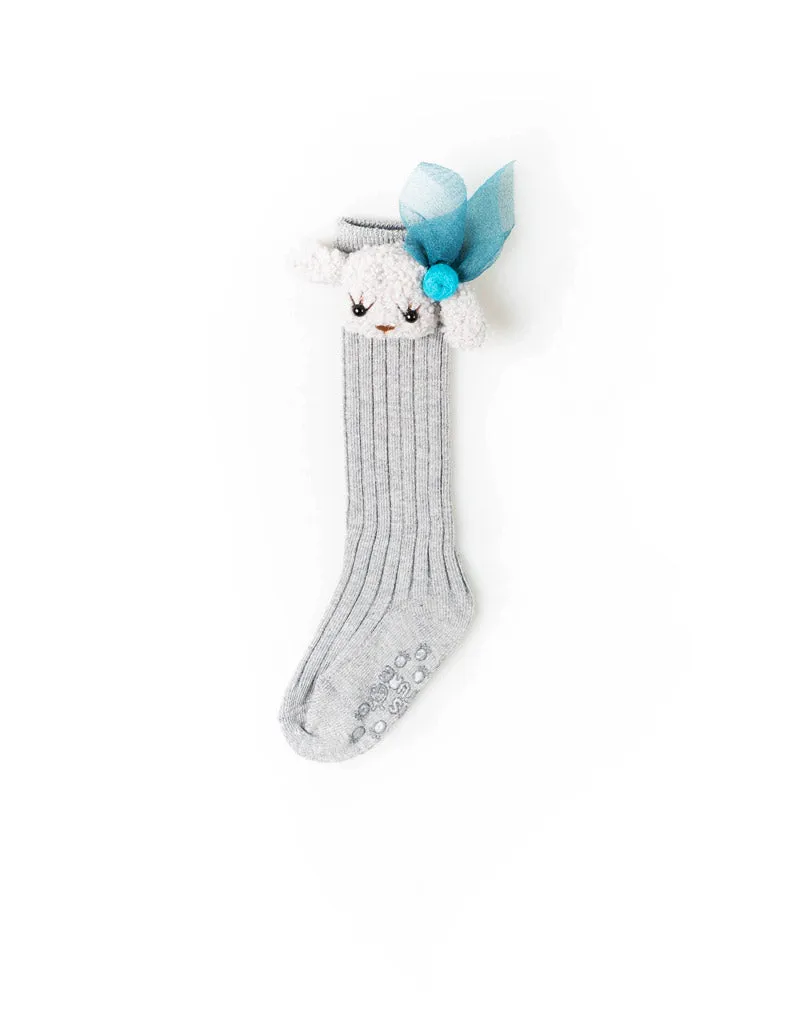 Puppy Knee Socks Grey