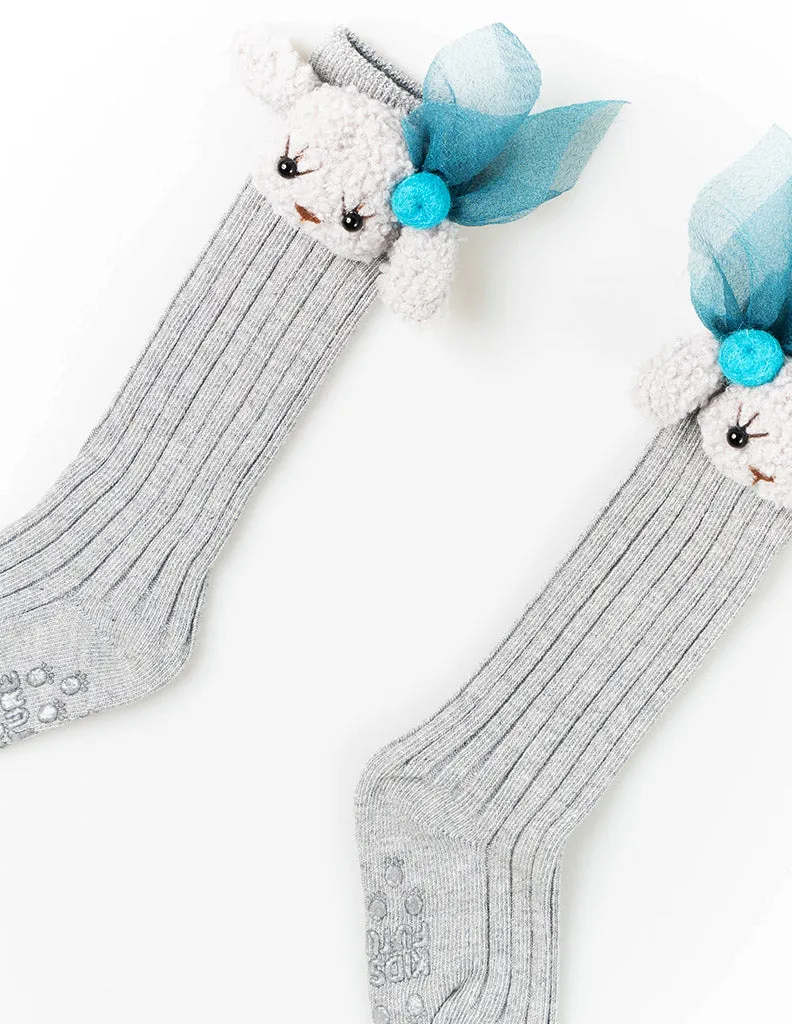 Puppy Knee Socks Grey