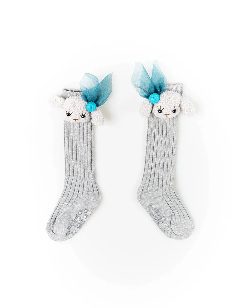 Puppy Knee Socks Grey