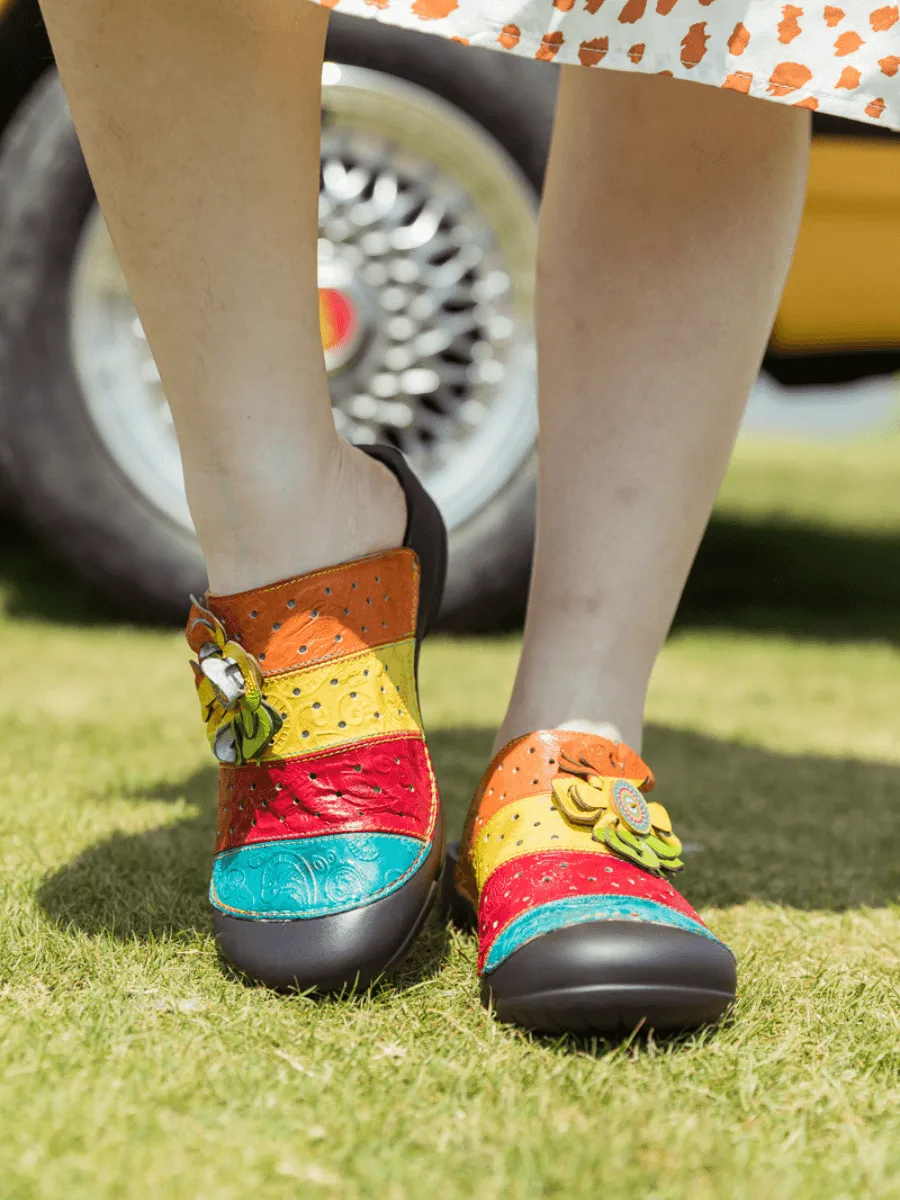 Rainbow Streak Leather Sandal