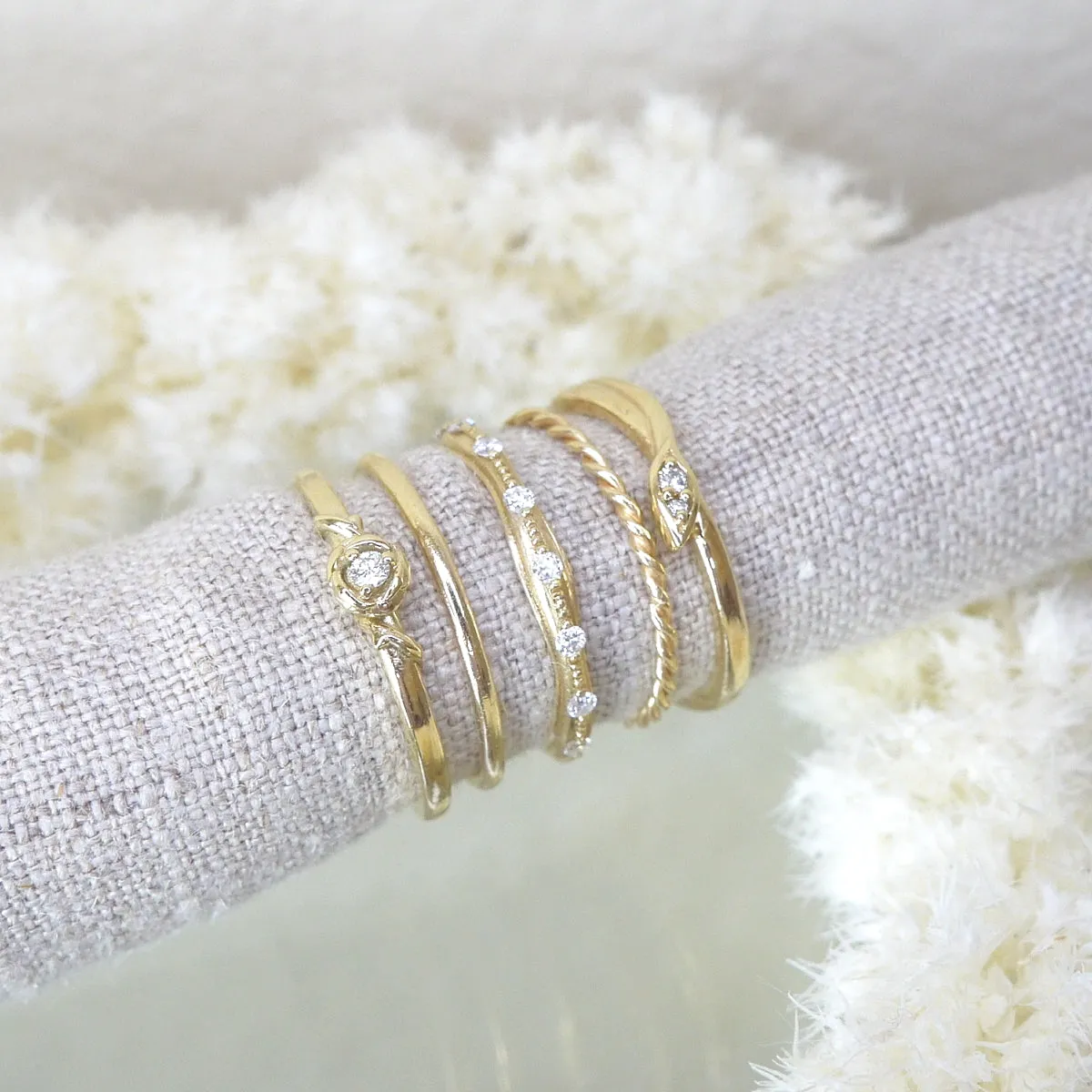 Rope Twisted Thin Gold Band