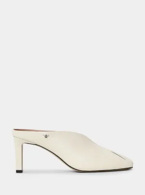 SABRINA BEIGE LEATHER MULES SLIPPERS