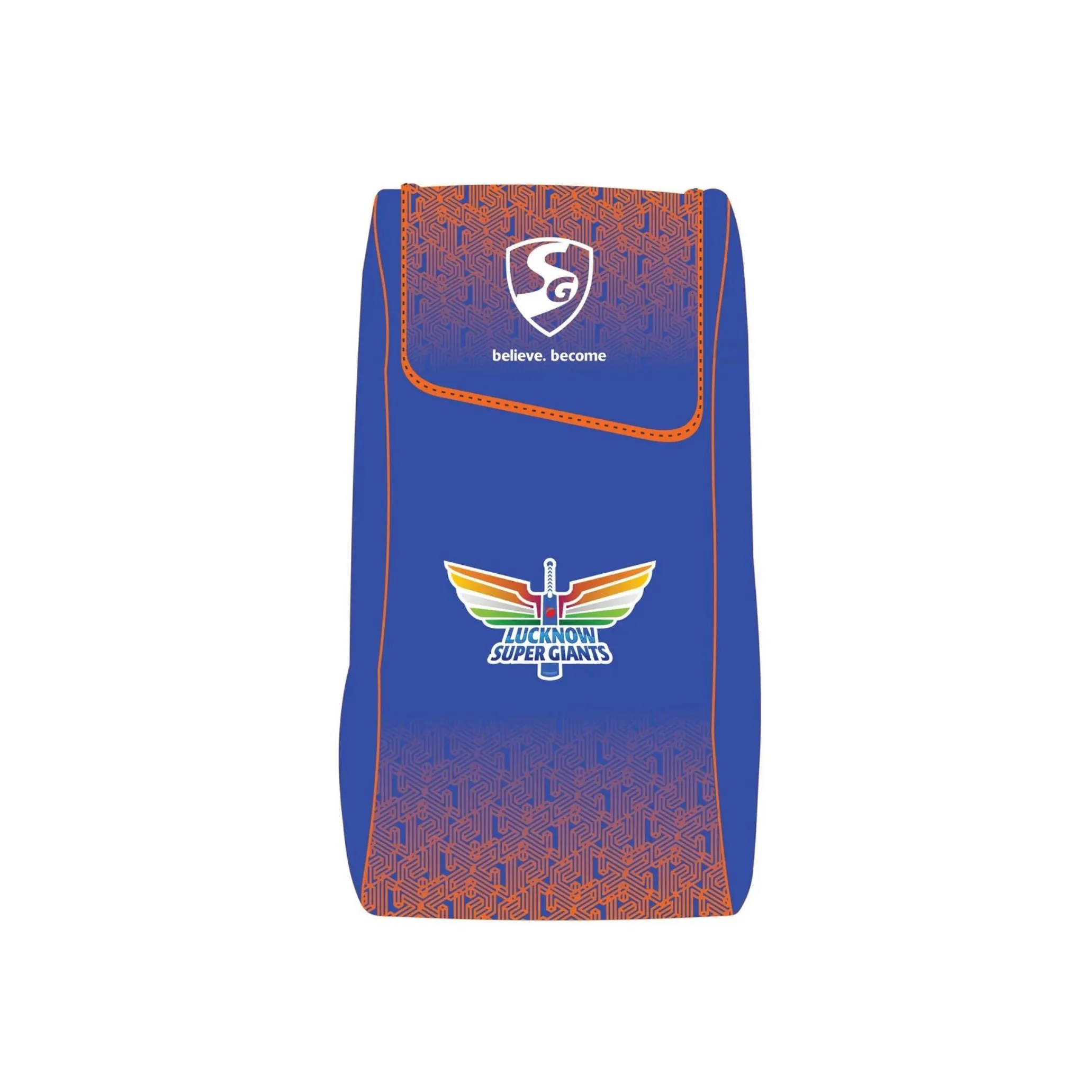 SG X LSG 3.0 Duffle Cricket Kitbag, Youth (Blue/Orange) Official Lucknow Super Giants Cricket Bag | Spacious 3 Compartments | Water-Resistant Base | Premium Team Edition