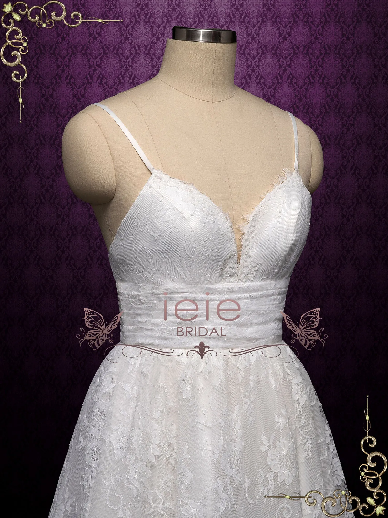 Short Lace Reception Wedding Dress ELIA